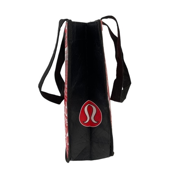 Lululemon Friends are More Important Than Money Shopping Tote Bag Red Black - Picture 5 of 16